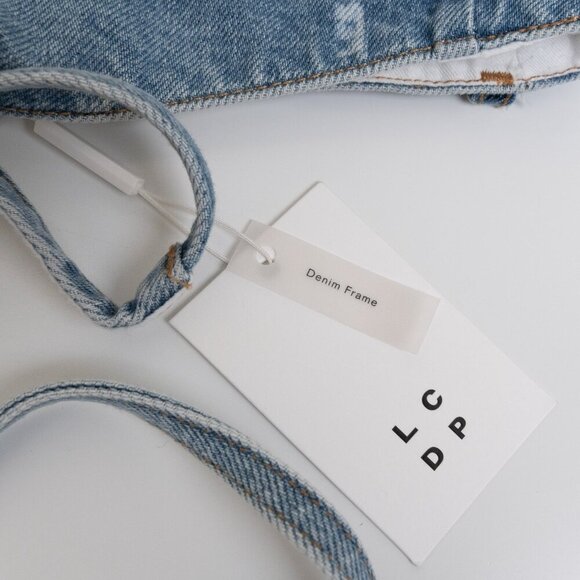 ✨ Les Coyotes de Paris Denim Bralette Girls Size 14 Womens XS Blue Logo Print - Picture 12 of 12